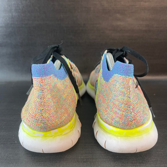Nike Free RN Flyknit Women's size 10 Multicolor Rainbow Running Shoes 831070-102 - Picture 5 of 9